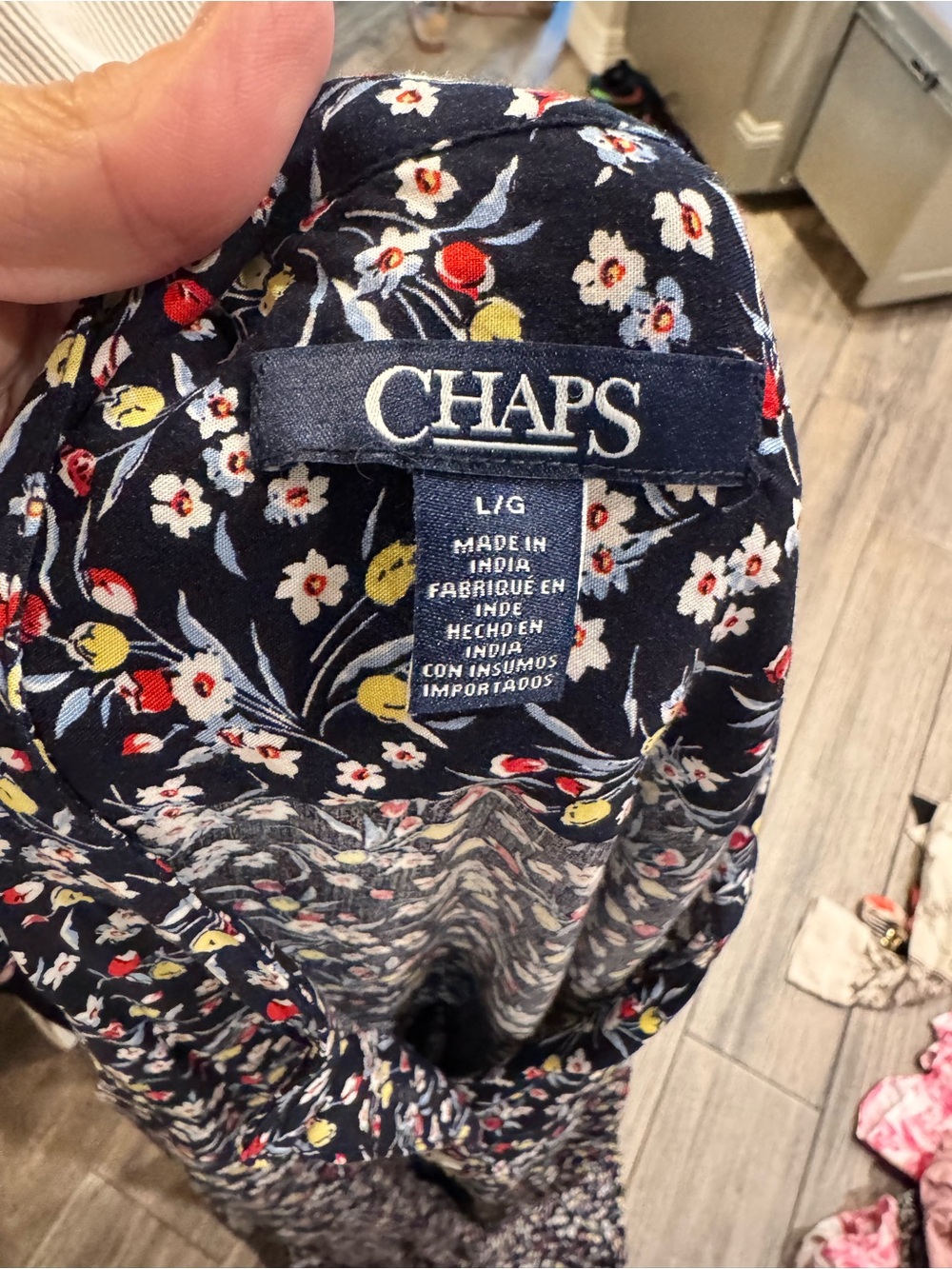 Chaps Floral Maxi Dress Black Size Large Like New - Picture 5 of 5